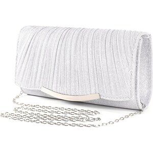 ⚡Women's Evening Clutch Crossbody Wedding Prom Party Engagement Silver Handbags